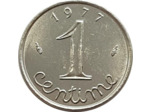 FRANCE 1 CENTIME INOX 1977 TTB (G91)