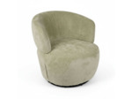 Fauteuil pivotant polyester Zeline vert d'eau 74x72x72cm