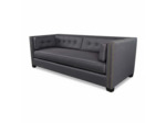 Canapé lin noir 3 places Edouard 209x92x79cm