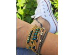 BRACELET MULTIRANGS SQUARE BLUE