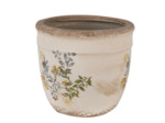 Pot de fleur beige jaune céramique 16x16x14cm