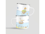 Mug acier émaillé personnalisable avec motif "petits marins"