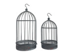 Ensemble 2 cages plantes fer noires 20x47cm