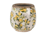 Pot de fleurs citron céramique 13x13x13cm