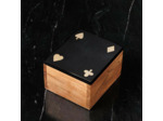 Boîte de Jeux Carte Dés Acacia 9x11x11cm