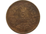 FRANCE 5 FRANCS LAVRILLIER Bronze-Alu 1938 TB+ G761 N3