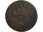 LOUIS XIV (1643-1715) LIARD DE FRANCE 1696 X (Amiens) TB