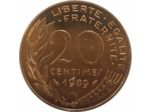 FRANCE 20 CENTIMES LAGRIFFOUL 1989 SUP/NC