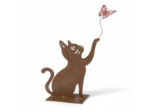 Silhouette fer Chat papillon 37x9x47cm