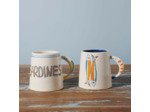 Ensemble 2 mugs porcelaine Sardines 14x11cm