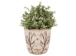 Pot de fleurs beige marron céramique 14x14x13 cm