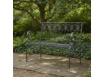 Banc jardin fer plein gris acier 114x46x91cm