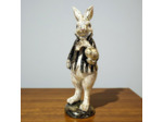 Figurine lapin résine beige 8x9x25cm
