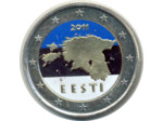 ESTONIE 2011 2 EURO COLORISEE CARTE PAYS SUP