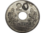 FRANCE 20 CENTIMES TYPE 20 1943 SUP+