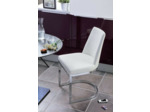 Chaise simili cuir CARMEN noir, structure chrome