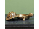 Boîte tortue aluminium doré 12x16x21cm