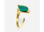 Bague Tendance Doré Or fin - Pierre Turquoise Verte
