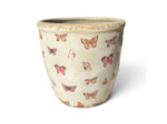 Pot de fleurs beige rose céramique 16x16x16cm
