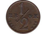 DANEMARK 1/2 RIGSBANKSKILLING FREDERIK VII 1852 TTB+