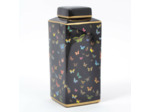 Potiche Farfalla Céramique Papillons Noir 15x15x33cm