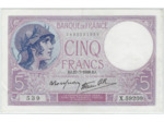 FRANCE 5 FRANCS VIOLET 27-7-1939 X.59209 SUP