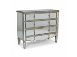 Commode En Bois Et Miroir Argentée Sophistiquée 87x101x39cm