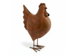Statuette poule fer rouille 14x7x20cm