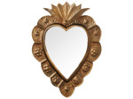 Miroir coeur Ex-voto patine bronze 23x31cm