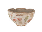 Pot de fleurs ondulé céramique beige rose 12x21x21cm