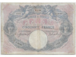 FRANCE 50 FRANCS BLEU ET ROSE SERIE Z.8040 11-5-1918 TB+
