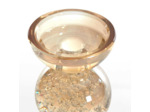 Chandelier en Verre Bullé Itinga Ambre 8x12cm