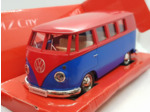 VOLKSWAGEN T1 TRANSPORTER ROUGE ET BLEU VOITURE A FRICTION 1/32 BOITE D'ORIGINE