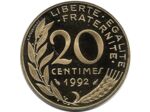 FRANCE 20 CENTIMES LAGRIFFOUL 1992 BE