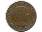 ESPAGNE 1/2 CENTIMO 1867 BARC (8 pointes) ISABEL II TTB (W632.1)