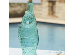 Bouteille carafe verre poisson turquoise 12x33cm