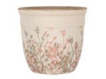 Pot de fleurs céramique beige 18x18x17cm