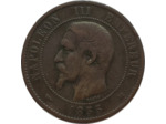 FRANCE 10 CENTIMES NAPOLEON III 1855 K (Bordeaux) chien TB- (G248)