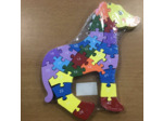 PUZZLE CHEVAL EN BOIS ALPHABET ET NUMERO NEUF