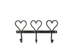 Patère 3 crochets cœurs 29x5x16cm