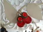BOUCLES D'OREILLES DORMEUSES ROUGE