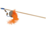 Canne à pêche, Balle avec des plumes pour chat - 40cm