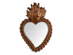 Petit miroir coeur Ex-voto doré 20x13cm