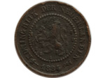PAYS-BAS HOLLANDE 1/2 CENT 1884 TTB