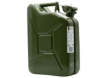 Jerrican essence 10 litres robuste OTAN, remplissage sûr et rapide