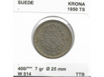 SUEDE 1 KRONA 1950 TS TTB