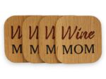 Wine Mom - Dessous de verre en bois et résine époxy