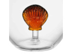 Verre coquillage ambré 10x12x10cm
