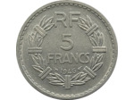 FRANCE 5 FRANCS LAVRILLIER ALUMINIUM 1946 SUP (G766)