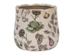 Pot de fleurs légumes beige céramique 18x18x16cm